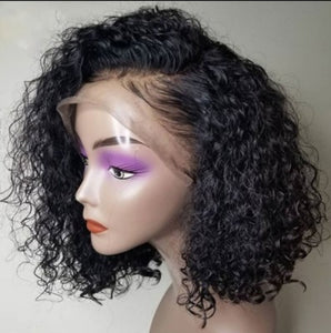 Curly Lace Wig 13x4 sidepart bob